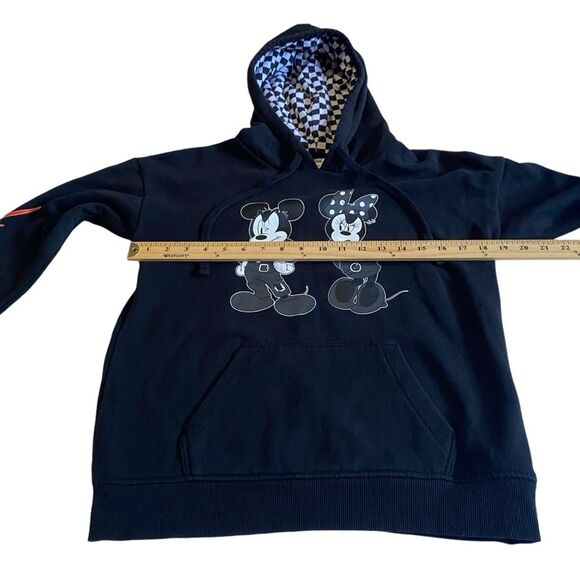 Vans x Disney Punk Mickey & Minnie Mouse Flames Checkered Pullover Hoodie Sz XS - Picture 10 of 16